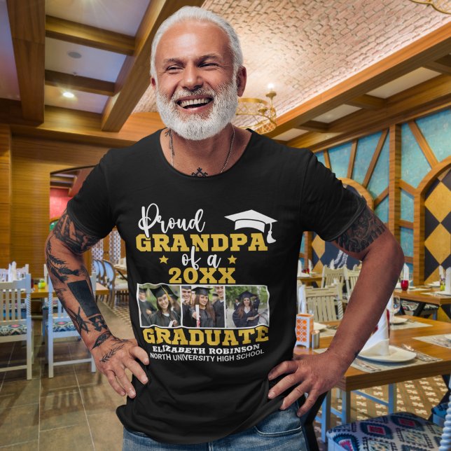 Proud Grandpa of the Graduate Photo collage T-Shirt (Von Creator hochgeladen)
