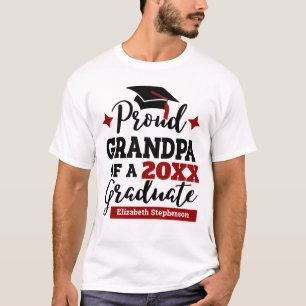 Proud Grandpa von 2022 Graduierte schwarzen Rot-Ka T-Shirt