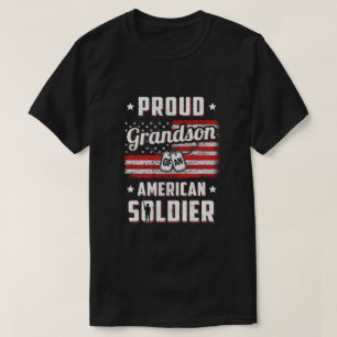 Proud Grandson einer Soldaten Armee Papa Veteran T-Shirt