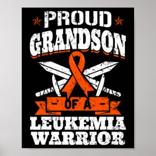 Proud Grandson eines Leukämie Krieger Bewusstsein Poster