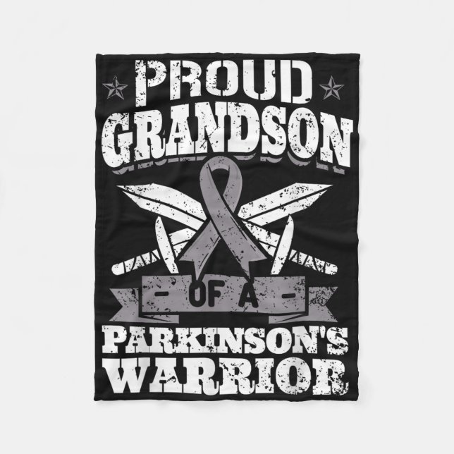 Proud Grandson of A Parkinsons Krieger Pd Awarenes Fleecedecke (Vorderseite)