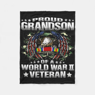 Proud Grandson of a World War 2 Veteran Military V Fleecedecke