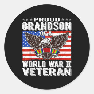 Proud Grandson of a World War 2 Veteran - Patrioti Runder Aufkleber