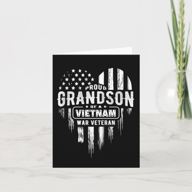 Proud Grandson Vietnam Vet Grandpa Veteran Karte (Vorderseite)