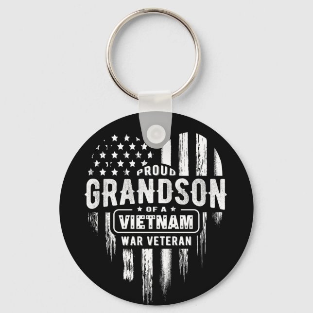 Proud Grandson Vietnam Vet Grandpa Veteran Schlüsselanhänger (Vorderseite)
