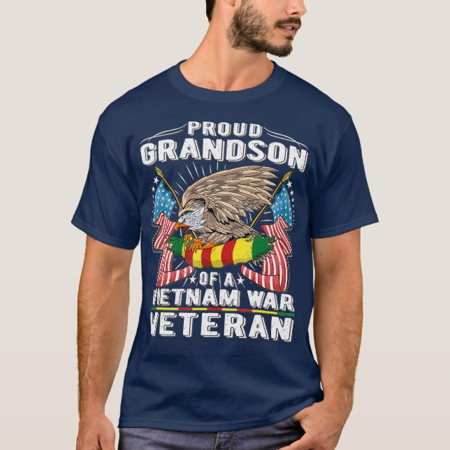 Proud Grandson von Vietnam Veteran Militär Vets T-Shirt (Vorderseite)