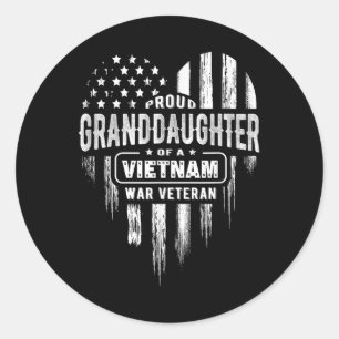 Proud Grandtochter Vietnam Krieg Veteran Opa Gr Runder Aufkleber