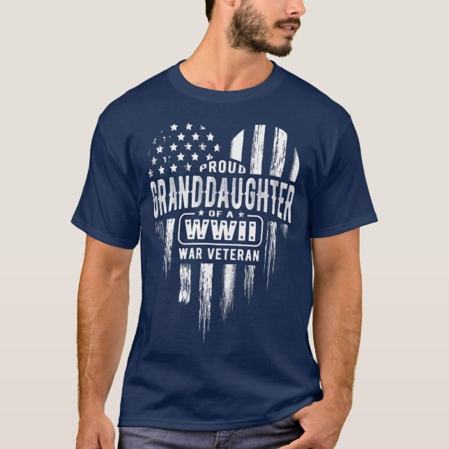 Proud Grandtochter Weltkrieg Vet Veterans Tag T-Shirt (Vorderseite)