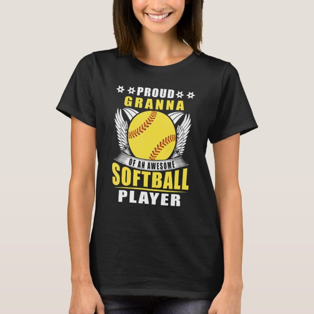 Proud Granna einer Phantastischen Softball-Player- T-Shirt (Vorderseite)