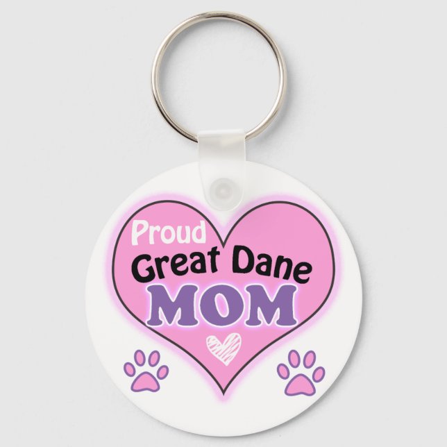 Proud Great Dane Mama Schlüsselanhänger (Vorderseite)
