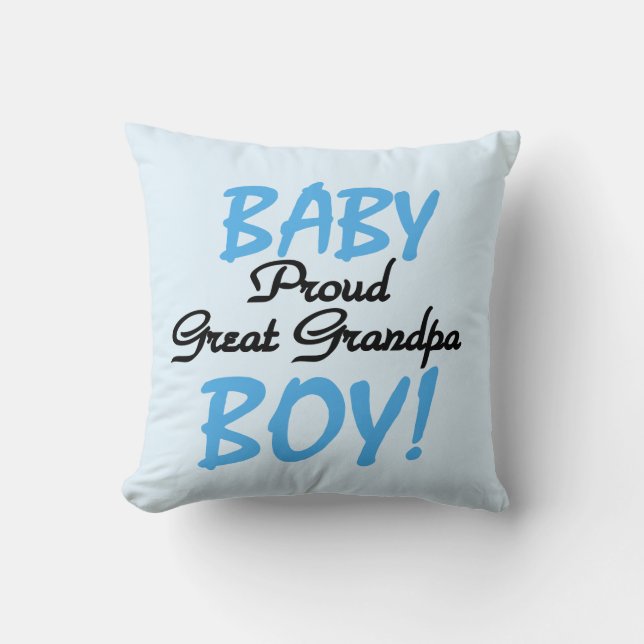 Proud Great Grandpa Baby Boy Geschenke Kissen (Vorderseite)
