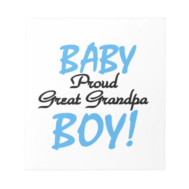 Proud Great Grandpa Baby Boy Geschenke Notizblock (Vorderseite)