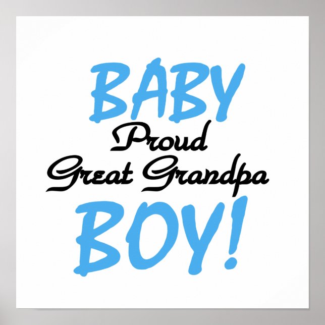 Proud Great Grandpa Baby Boy Geschenke Poster (Vorne)