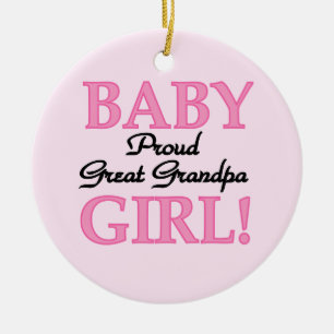 Proud Great Grandpa Baby Girls Keramikornament