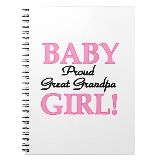 Proud Great Grandpa Baby Girls Notizblock (Vorderseite)