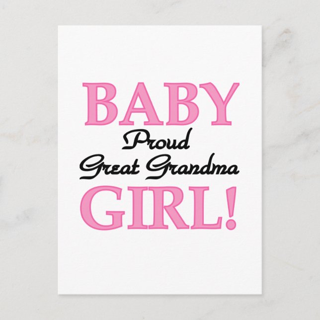 Proud Great Oma Baby Girl Tshirts und Geschenke Postkarte (Vorderseite)