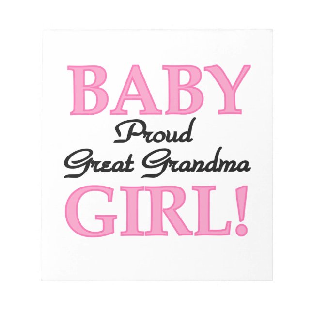 Proud Great Oma Baby Girls Notizblock (Vorderseite)