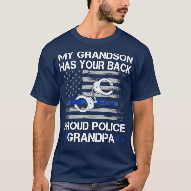Proud Großvater eines Polizeibeamten Mein Opa T-Shirt (Vorderseite)