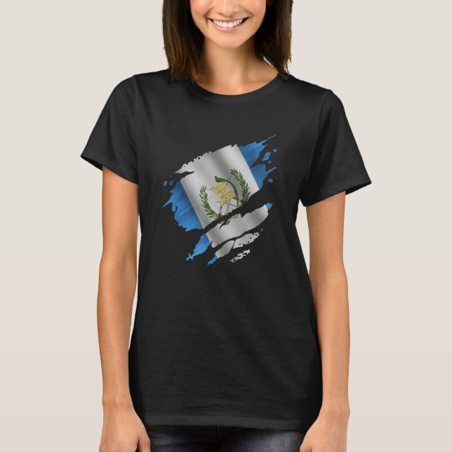Proud Guatemalan Root Torn Ripped Guatemala Flag T-Shirt (Vorderseite)