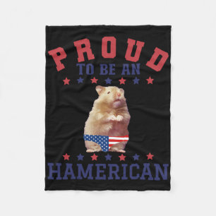 Proud Hamerican 4. Juli Patriotic American Hamste Fleecedecke