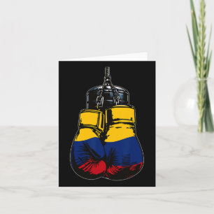 Proud Heritage Colombia Flag Boxing Gloves Karte