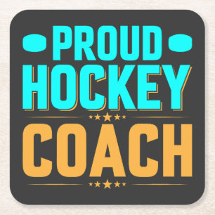Proud Hockey Coach Rechteckiger Pappuntersetzer