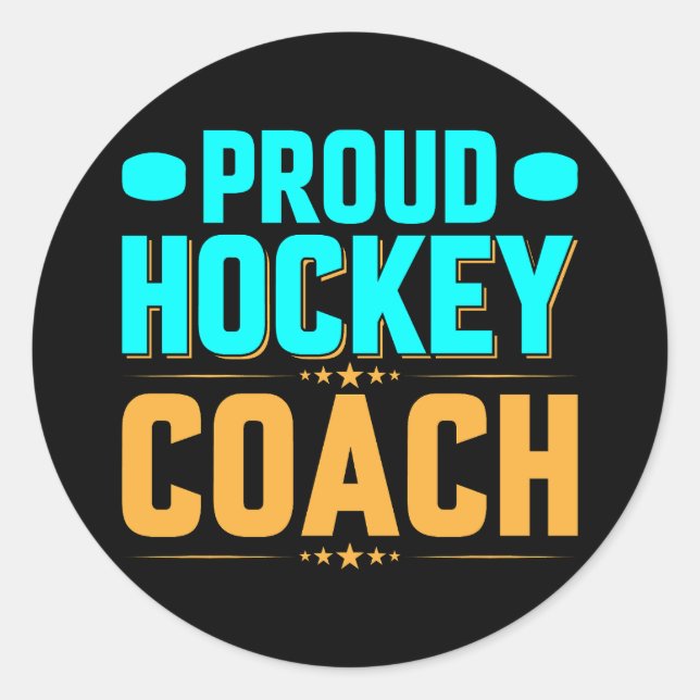 Proud Hockey Coach Runder Aufkleber (Vorderseite)