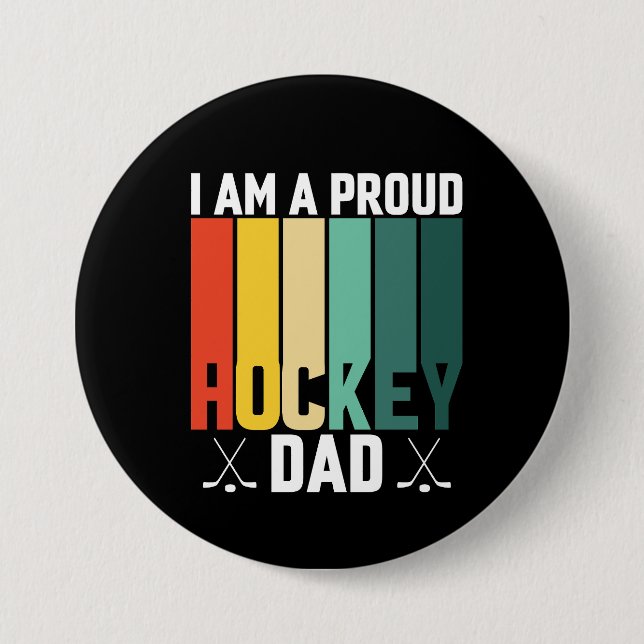 Proud Hockey-Vater Button (Vorderseite)