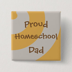 Proud Homeschool Vater Brown und Grau Wirbel Button