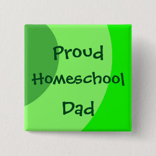 Proud Homeschool Vater Green Wirbel Button
