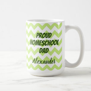 Proud Homeschool Vater Grün und Weiß Zickzack Kaffeetasse