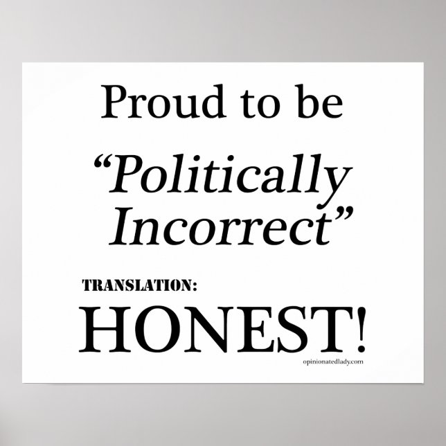 Proud & Honest Poster (Vorne)