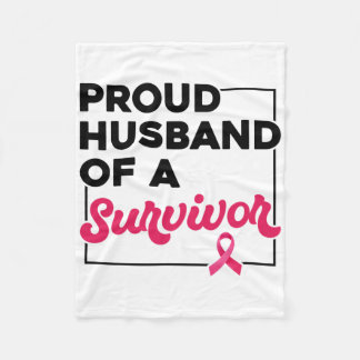 Proud Husbynd of Survivor Breast Cancer Awareness Fleecedecke