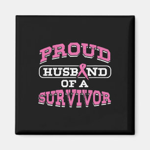 Proud Husbynd Pink Breast Cancer Survivor Awarenes Magnet