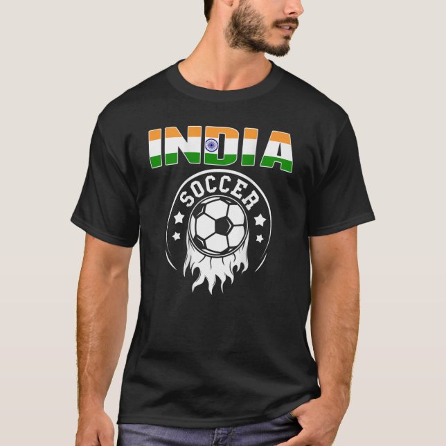 Proud India Soccer Fans Jersey - Indian Flag Footb T-Shirt (Vorderseite)