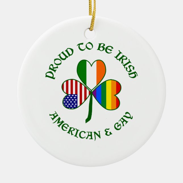 Proud Irish American & Gay Keramikornament (Vorne)