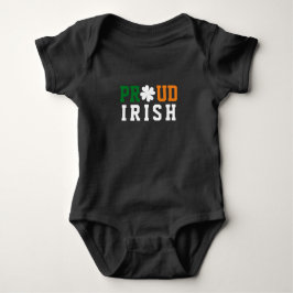 Proud Irish Kleeblatt Lucky Clover Quote St Paddy Baby Strampler