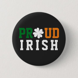 Proud Irish Kleeblatt Lucky Clover Quote St Paddy Button