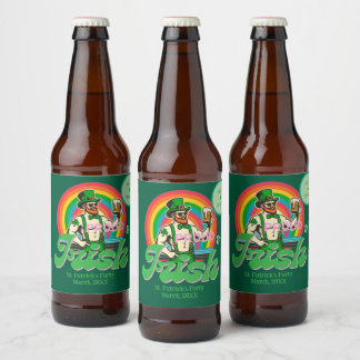 Proud & Irish St Patrick Custom LGBTQ+ Bierflaschenetikett