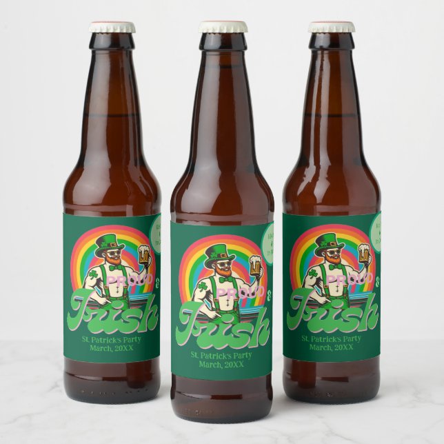 Proud & Irish St Patrick Custom LGBTQ+ Bierflaschenetikett (Flaschen)