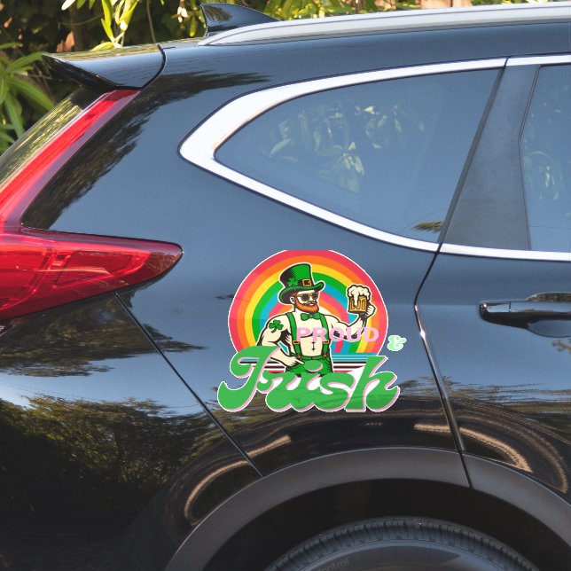 Proud & Irish St Patrick LGBTQ+ Aufkleber (Auto Seite)