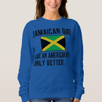 Proud Jamaican Girl Jamaica Flag Jamaikanische Roo Sweatshirt