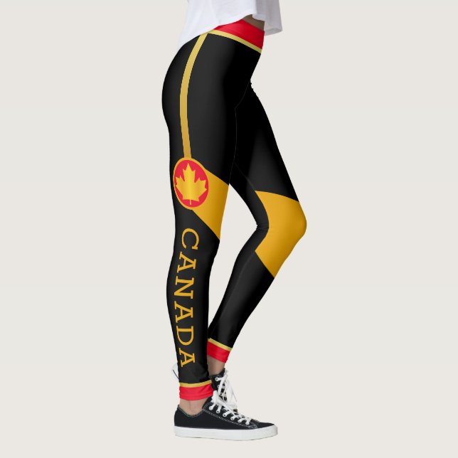 Proud kanadischer Patriot mit Gold-Ahornleaf Leggings (Rechts)