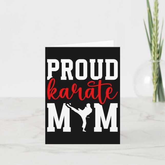 Proud Karate Mama Karate Mother Karate Mama Karte (Vorderseite)