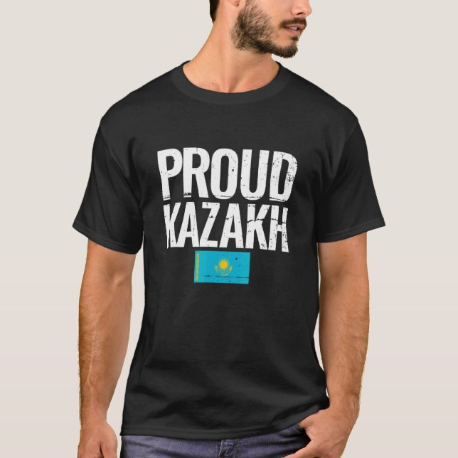 Proud Kazakh Kazakhstan Flag T-Shirt (Vorderseite)