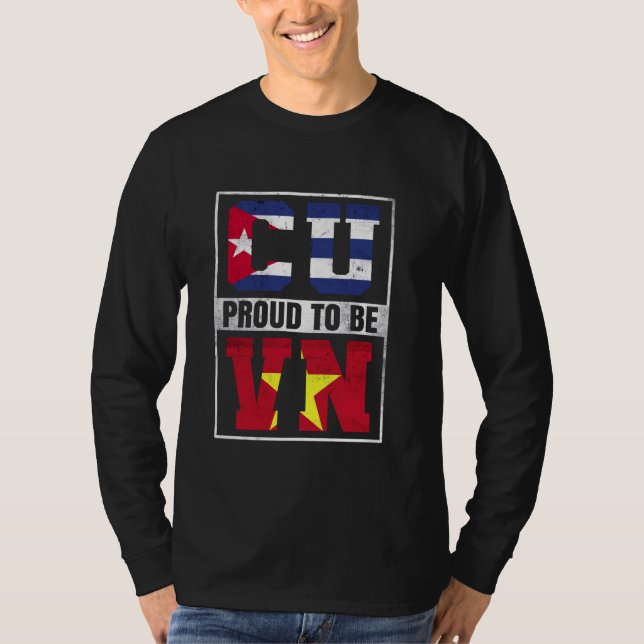 Proud kubanischen vietnamesischen Mix Kuba und Vie T-Shirt (Vorderseite)