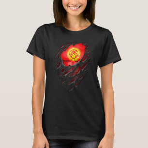 Proud Kyrgyz Roots Heritage Torn Ripped Kirgisista T-Shirt