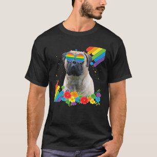 Proud LGBT Gay Bullmastiff Dog Prig Flag Regenboge T-Shirt