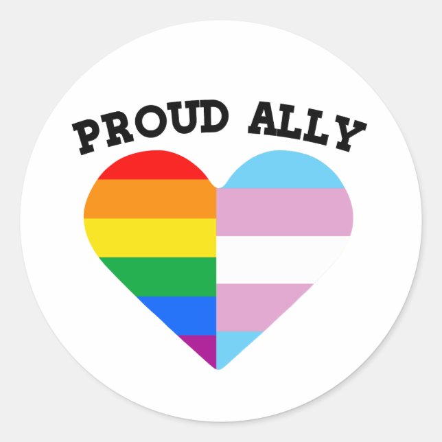 Proud LGBTQ Ally Runder Aufkleber (Vorderseite)