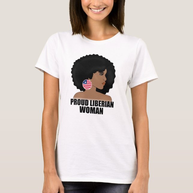 Proud Liberian Woman, Liberia Flag Prix T-Shirt (Vorderseite)